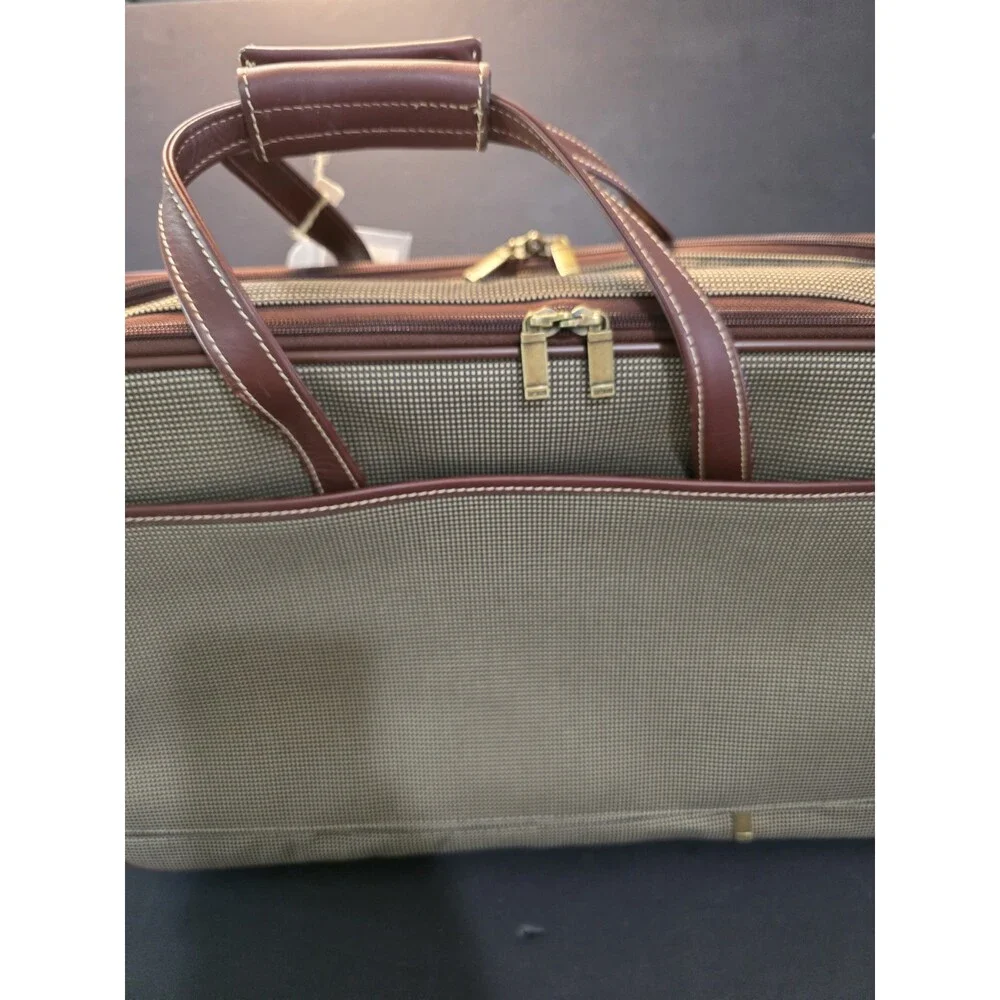 Hartmann Modern Tweed & Leather Multi-Compartment Business Travel Briefcase Lege